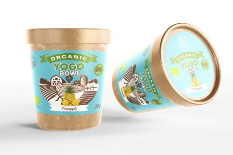 Bio yogo bowl with chia - pineapple - kraft cup Bio yogo bowl with chia - pineapple - kraft cup
