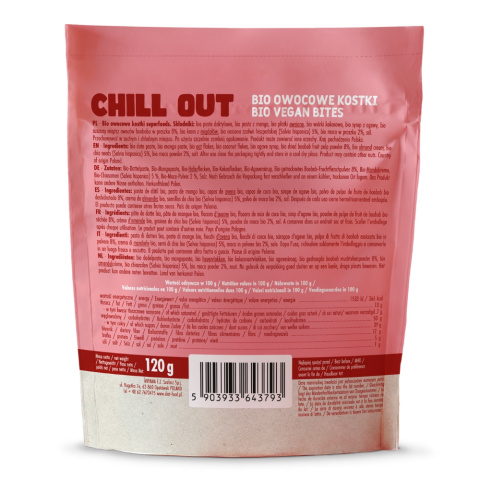 20x Bio Vegan Bites CHILL OUT (owocowe kostki) - superfoods 120 g