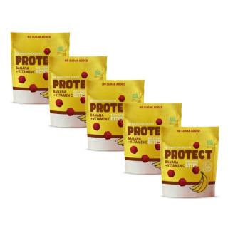 5x Bio Vegan Bites PROTECT (owocowe kostki) - banan 120 g