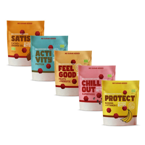 5x Bio Vegan Bites (fruit cubes) - mix of flavors 120 g