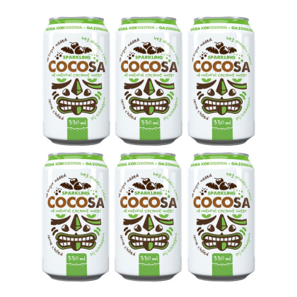 6x Cocosa Sparkling Coconut Water 330 ml