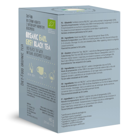 Bio Earl Grey Black Tea - czarna herbata Earl Grey 20 torebek - 40 g