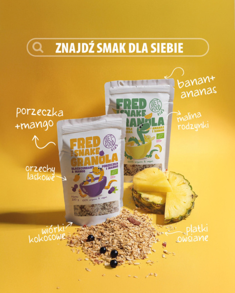 Bio Granola Fred The Snake - Ananas i Banan 200 g