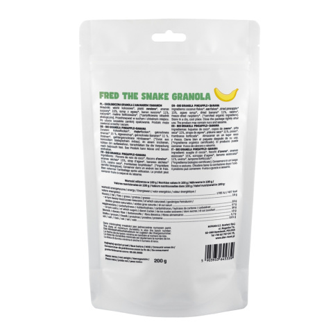 Bio Granola Fred The Snake - Ananas i Banan 200 g