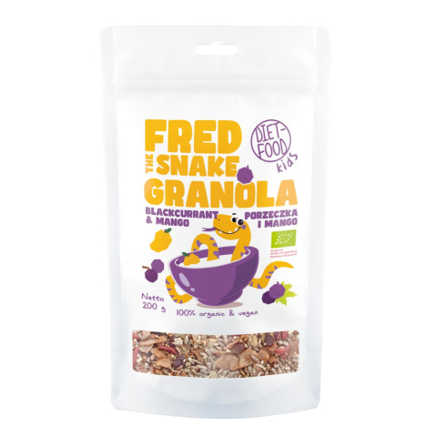 Bio Granola Fred The Snake - Mango i Czarna Porzeczka 200 g