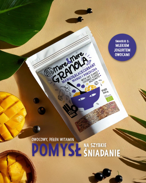 Bio Granola More&More - Mango i Czarna Porzeczka 300 g