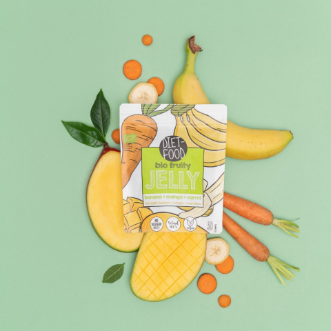 Bio Żelki Owocowe - Banan, Mango i Marchew 50 g