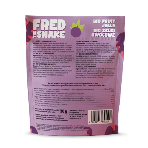 Bio Fruit Jelly Fred The Snake - Blackcurrant 30 g