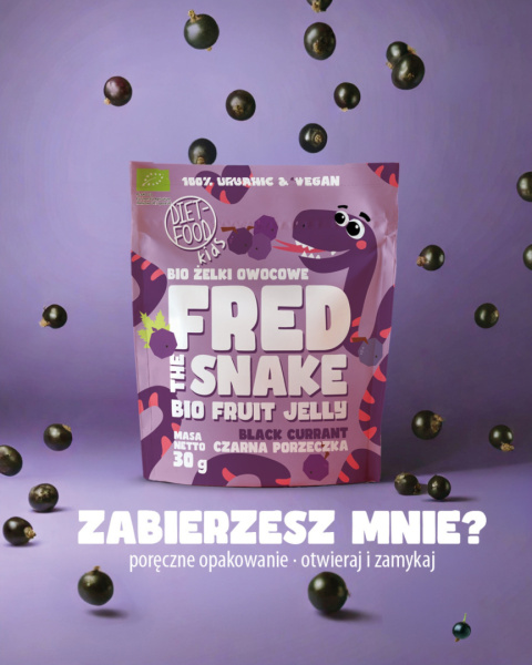 Bio Żelki Owocowe Fred The Snake - Czarna Porzeczka 30 g