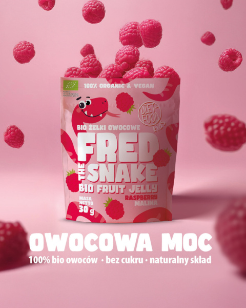 Bio Żelki Owocowe Fred The Snake - Malina 30 g