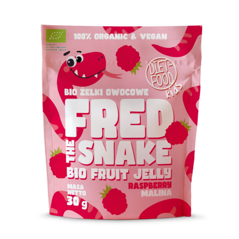 Bio Żelki Owocowe Fred The Snake - Malina 30 g