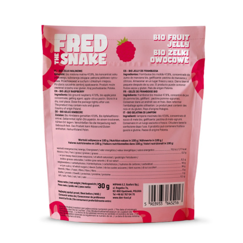 Bio Fruit Jelly Fred The Snake - Raspberry 30 g