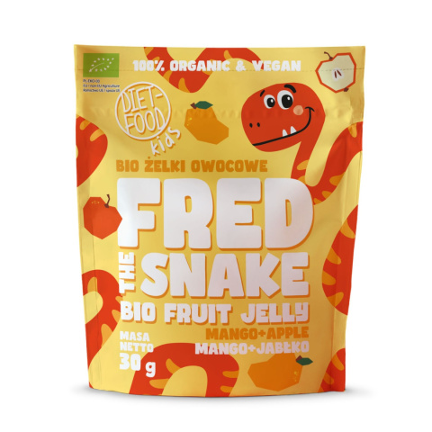 Bio Żelki Owocowe Fred The Snake - Mango i Jabłko 30 g