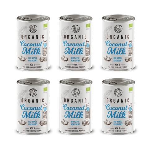 SET 6x Bio Coconut Milk 17% - can 400 ml