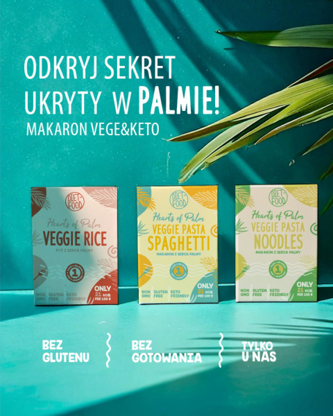 1+1 GRATIS! Keto makaron Ryżowy z Serca Palmy - pudełko 255 g