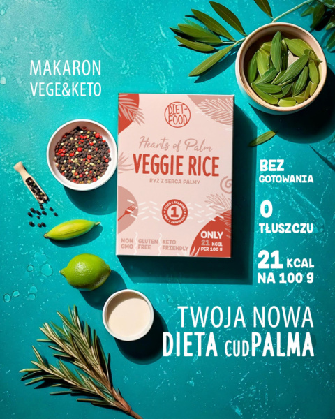 1+1 GRATIS! Keto makaron Ryżowy z Serca Palmy - pudełko 255 g