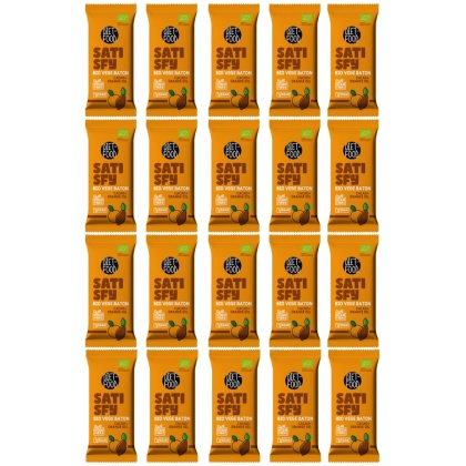 20 x Bio Wegański Batonik SATISFY - kakaowy z olejkiem pomarańczowym 35 g