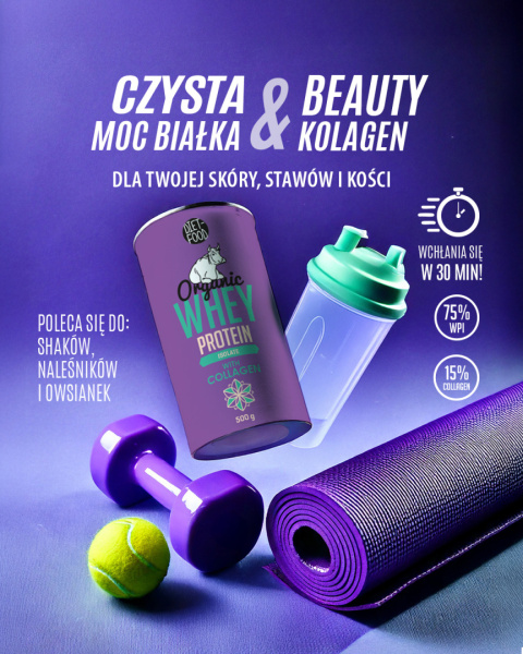 Białko Serwatkowe Whey Izolat z Kolagenem 500 g