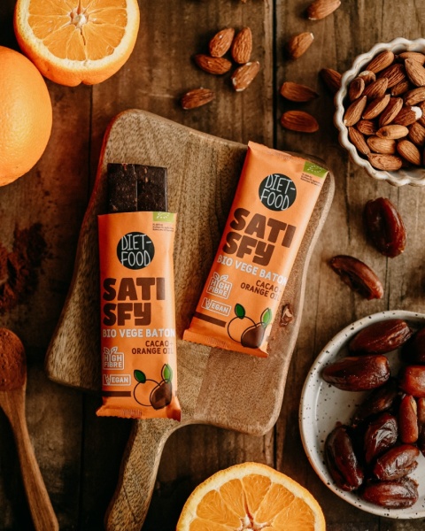 20 x Bio Vegan Bar SATISFY - cacao with orange oil 35 g