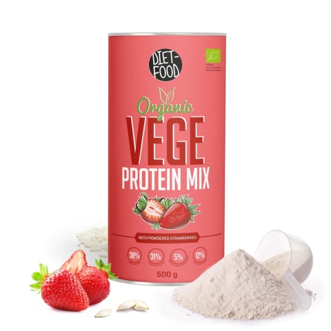 Bio Vege Protein Mix - białko truskawka 500 g