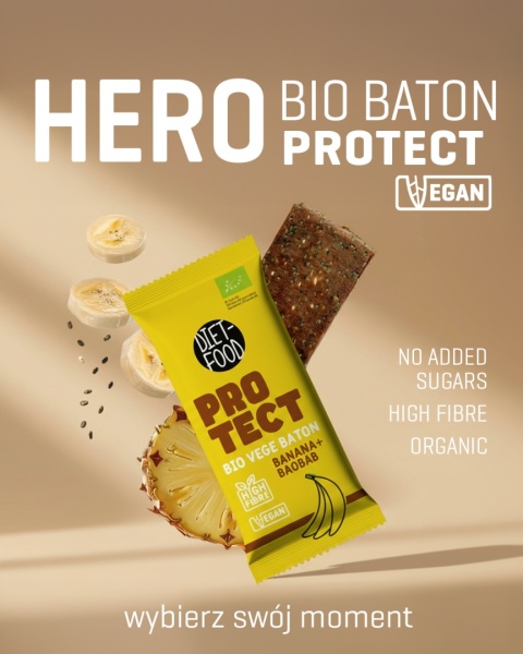 Bio Wegański Batonik PROTECT - bananowy z baobabem 35 g