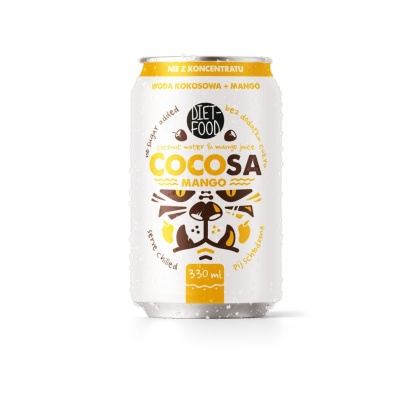 Cocosa Woda Kokosowa Niegazowana z sokiem z Mango NFC 330 ml (kaucja)