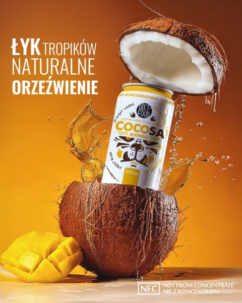 Cocosa Woda Kokosowa Niegazowana z sokiem z Mango NFC 330 ml (kaucja)