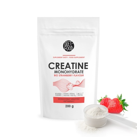 Kreatyna Monohydrat z Witaminą C Truskawka 200 g