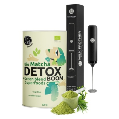 Organic Matcha Detox Boom 300 g + Electric Milk Frother USB-C