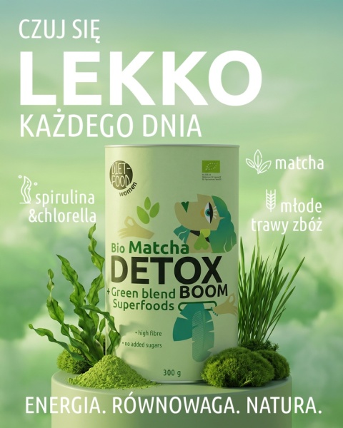 Bio Matcha Detox Boom 300 g + MILK FROTHER - Elektryczny Spieniacz