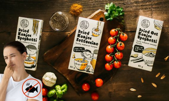 Suchy makaron konjac – bez zapachu, idealny na dietę i dla dzieci